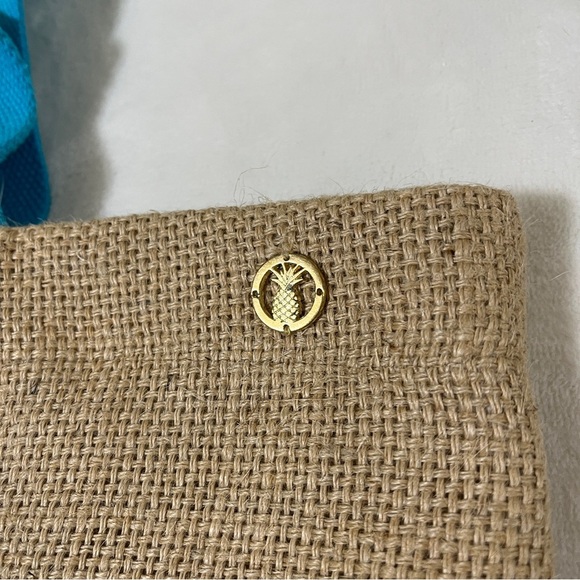 SIMPLY SOUTHERN Beach Pool Tote Bag Jute with Blue Sail Away Applique - Picture 4 of 10